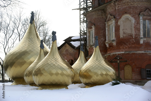 Installation of the Golden Domes of the Orthodox Church