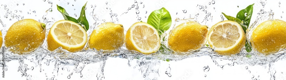 Lemons in Water Splash Lemons in Water Splash