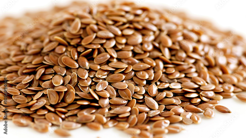 Obraz premium Flax Seeds isolated on pure white background