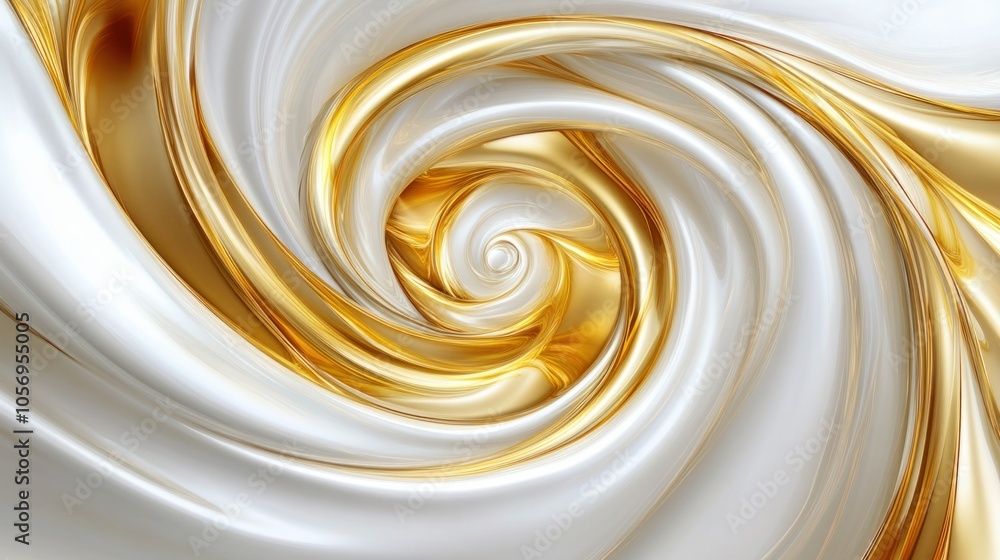 Abstract liquid swirl texture in gold and white, giving a luxurious, flowing appearance Abstract liquid swirl texture in gold and white, giving a luxurious, flowing appearance