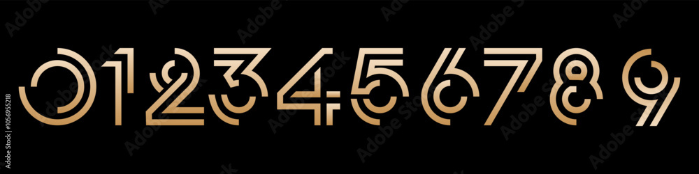 set of creative number 1 to 10 logo designs. abstract number gold color design vector illustration set of creative number 1 to 10 logo designs. abstract number gold color design vector illustration