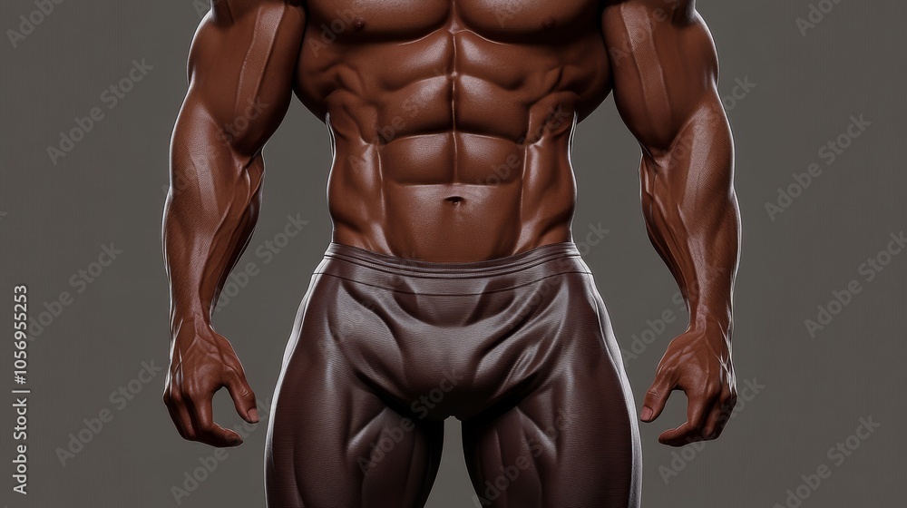 Muscular man showcasing impressive body physique, highlighting strong abs and toned arms, perfect for fitness and bodybuilding themes. Muscular man showcasing impressive body physique, highlighting strong abs and toned arms, perfect for fitness and bodybuilding themes.