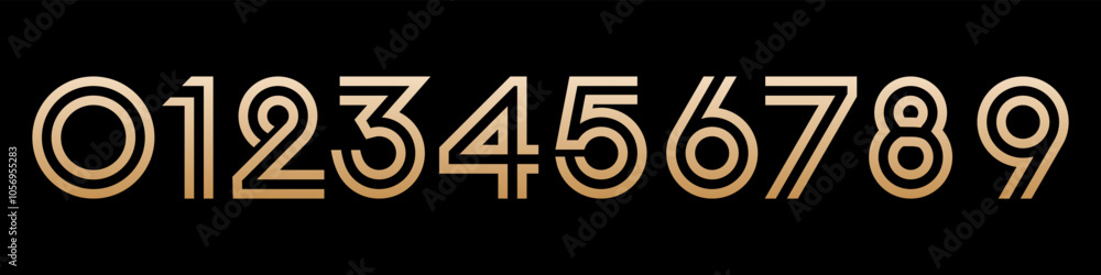 set of creative number 1 to 10 logo designs. abstract number gold color design vector illustration set of creative number 1 to 10 logo designs. abstract number gold color design vector illustration