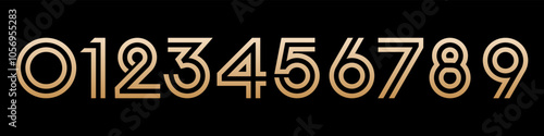 set of creative number 1 to 10 logo designs. abstract number gold color design vector illustration