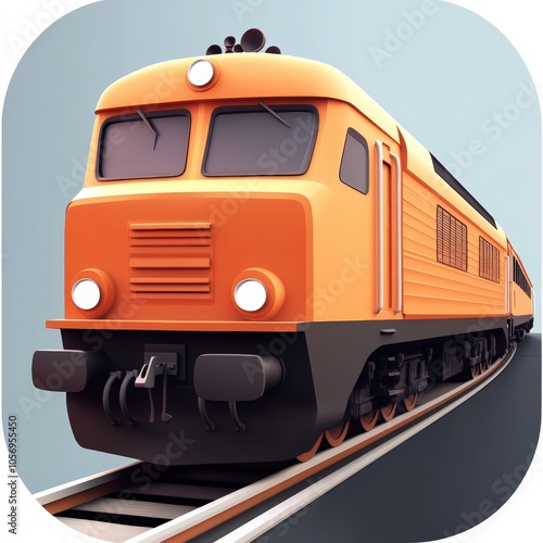 Simple Train App Icon Design Concept