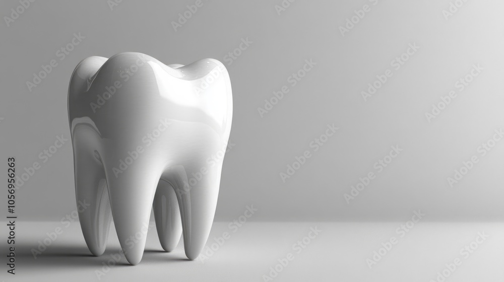 A glossy dental implant model is displayed on a smooth surface, emphasizing its design and function in a dental clinic setting A glossy dental implant model is displayed on a smooth surface, emphasizing its design and function in a dental clinic setting