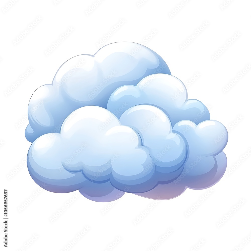 Cartoon cloud symbol representing weather or storage on a white background. Cartoon cloud symbol representing weather or storage on a white background.
