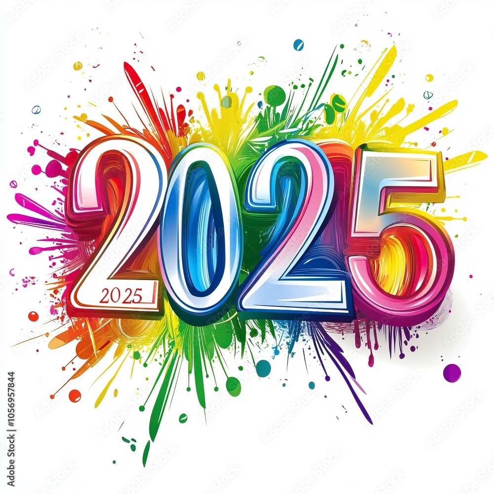 new year style only letter to white background letter new year style only letter to white background letter