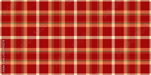 Hunter seamless background pattern, printout fabric vector plaid. Luxury tartan texture check textile in red and orange colors.