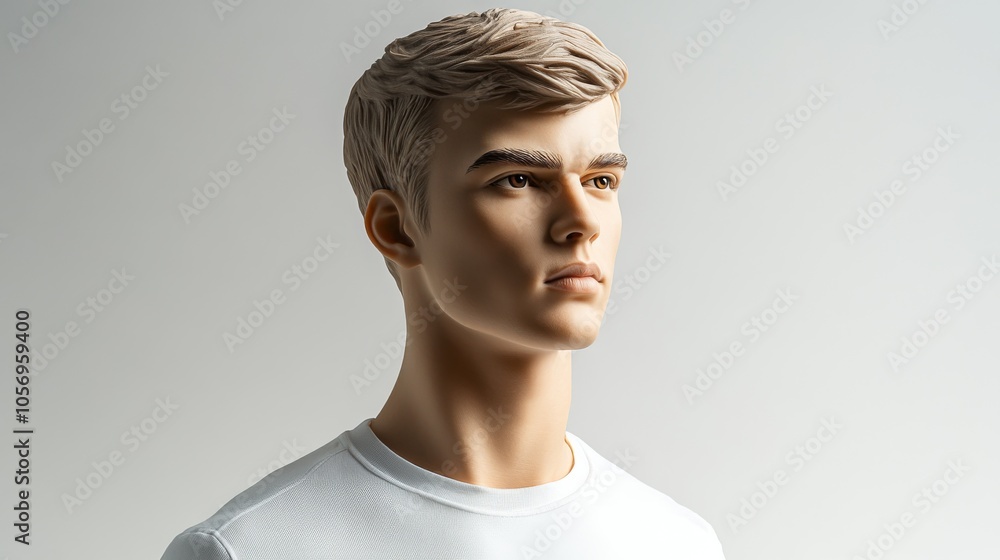 Fototapeta premium Stylish mannequin displaying modern fashion with a neutral background, perfect for showcasing clothing and design.