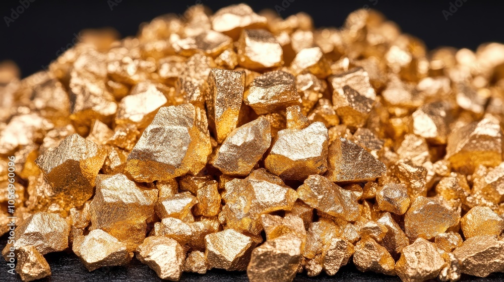 Close up of Shiny Gold Nuggets on Black Background Precious Metal Texture Close up of Shiny Gold Nuggets on Black Background Precious Metal Texture