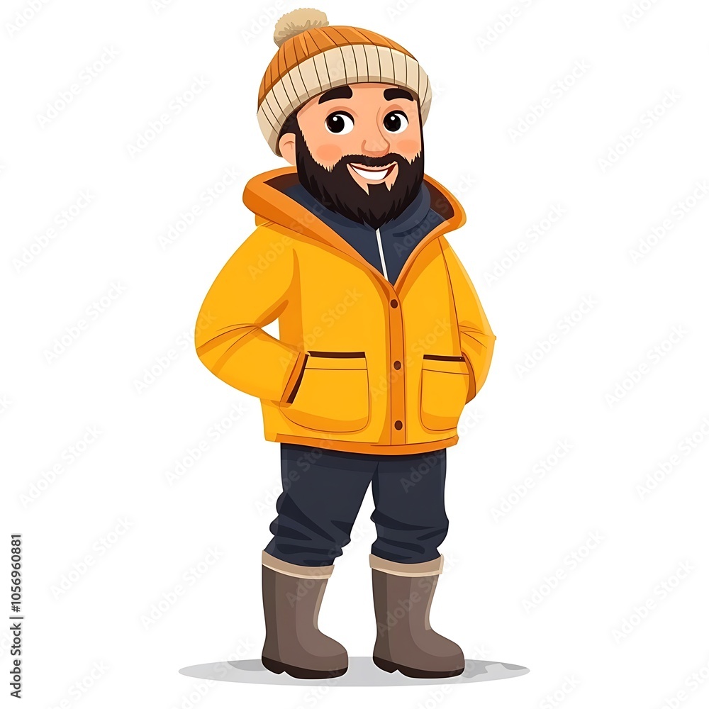 Cartoon guy in a leather jacket and ripped jeans on a white background. Cartoon guy in a leather jacket and ripped jeans on a white background.