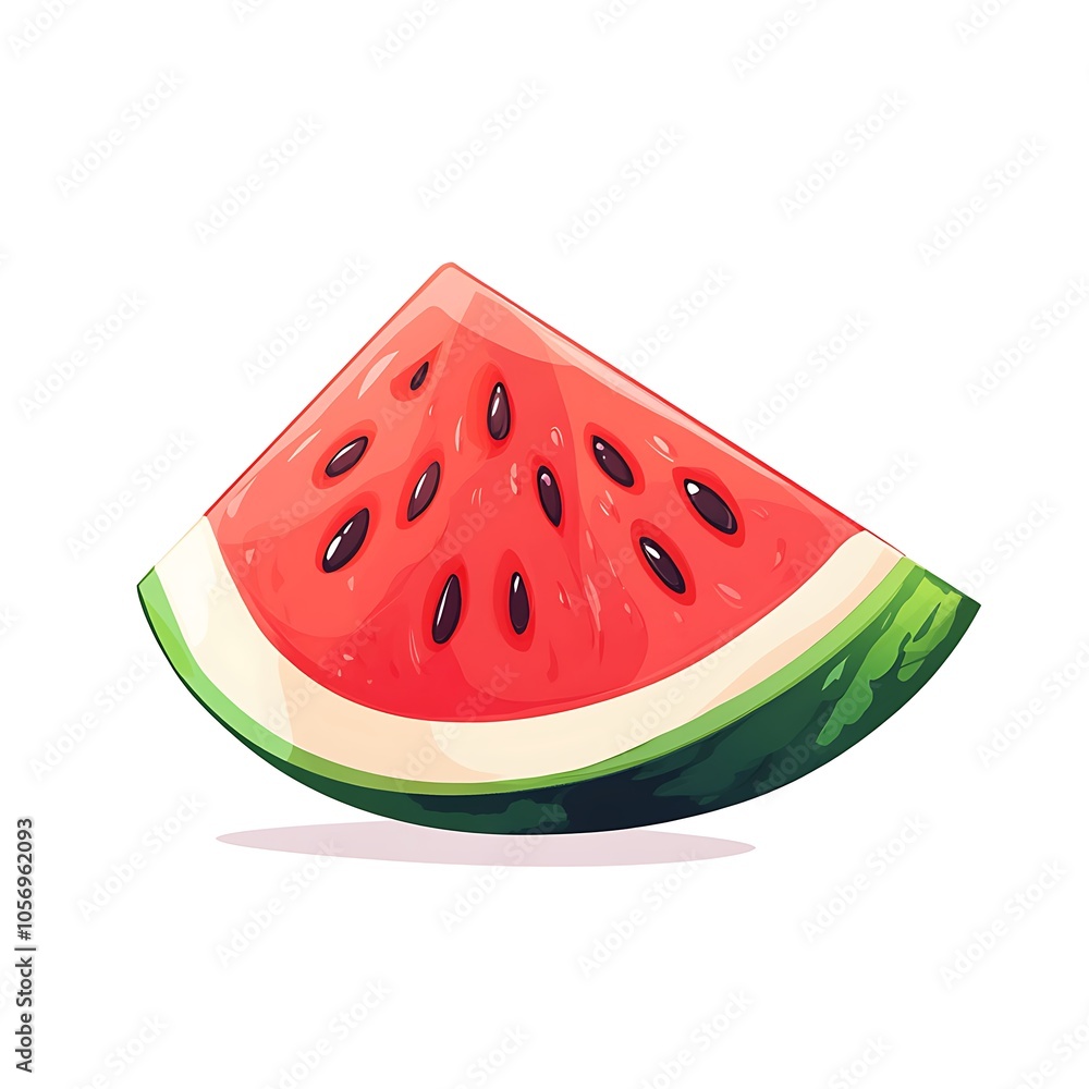 Cartoon watermelon slice on a white background. Cartoon watermelon slice on a white background.