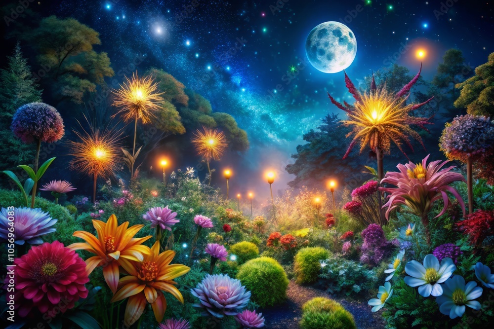 Night Photography of Clade Angiosperms: Stunning Floral Displays Under Moonlight, Capturing Nature's Beauty in Botanical Gardens and Dark Forests Night Photography of Clade Angiosperms: Stunning Floral Displays Under Moonlight, Capturing Nature's Beauty in Botanical Gardens and Dark Forests