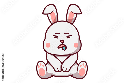 Cute Rabbit Drowsy Illustration