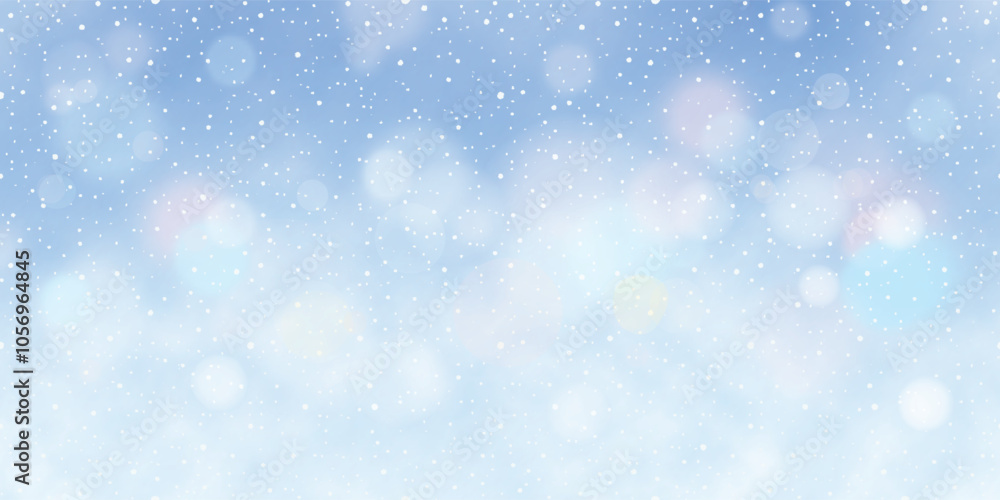 Vector winter background, blizzard and snowfall, blur and bokeh effect Vector winter background, blizzard and snowfall, blur and bokeh effect