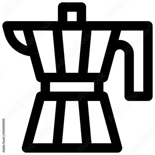 Italian coffee maker. Editable stroke vector icon.