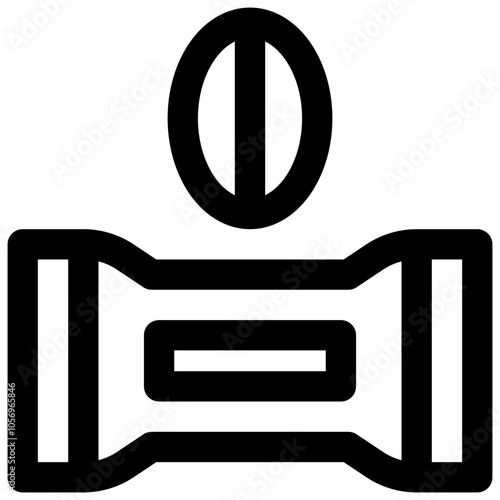 Instant coffee sachet. Editable stroke vector icon.