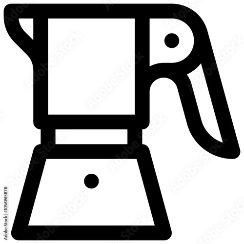 Stovetop espresso maker. Editable stroke vector icon.