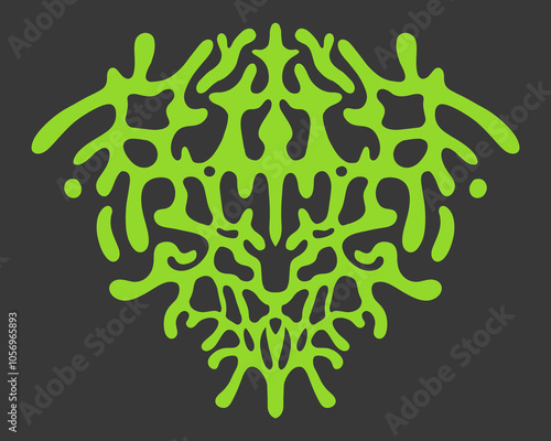 Symmetrical sigilism ornate shape of fantasy abstract demon streetwear t shirt clothing design artwork ink tattoo sticker editable vector