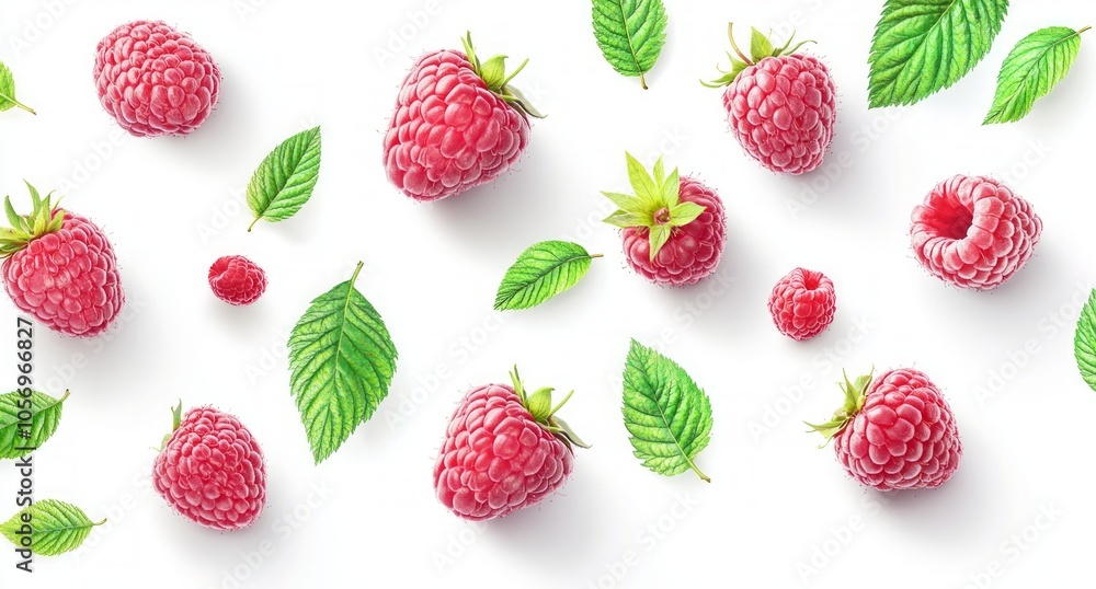 Vibrant Raspberries and Leaves Pattern Vibrant Raspberries and Leaves Pattern