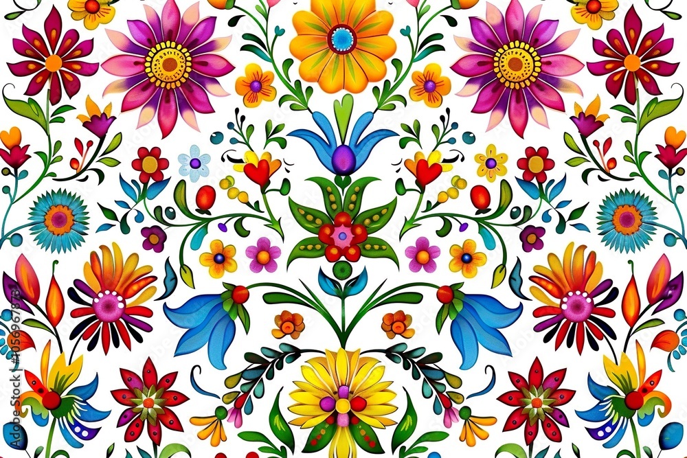 custom made wallpaper toronto digitalA colorful floral pattern with a variety of flowers and leaves
