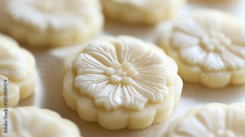 Floral Patterned Cookies with a Shiny Glaze