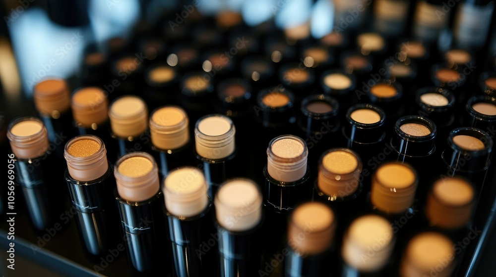 Makeup concealers lined up in an organized layout; perfect for a beauty and skincare-themed display Makeup concealers lined up in an organized layout; perfect for a beauty and skincare-themed display