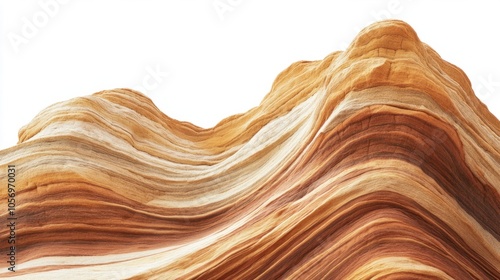 Wallpaper Mural Rolling wave patterns in mountain rock layers, capturing beauty in nature design, isolated on white Torontodigital.ca