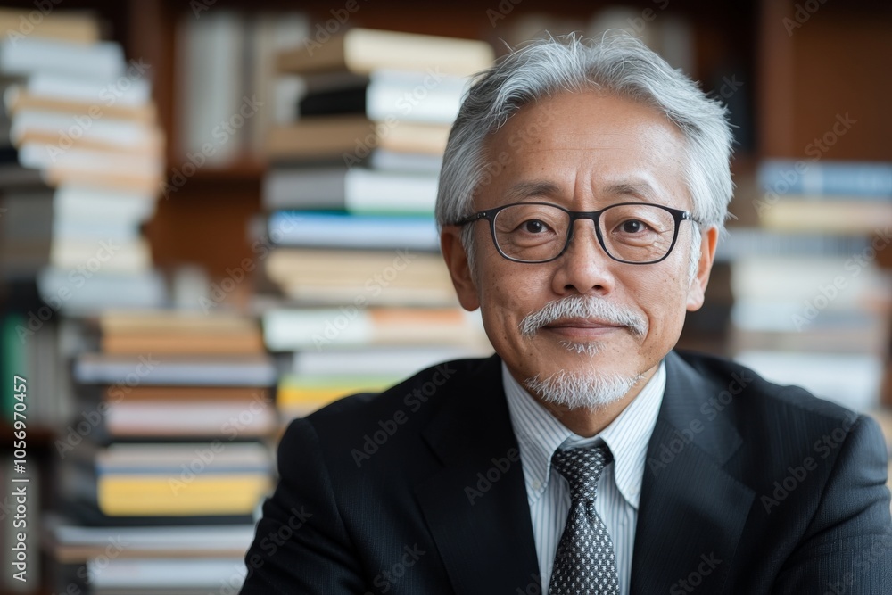 A wise elder man, with an expression of knowledge and serenity, stands confidently amidst a library of books, symbolizing wisdom and lifelong learning in a classical style. A wise elder man, with an expression of knowledge and serenity, stands confidently amidst a library of books, symbolizing wisdom and lifelong learning in a classical style.