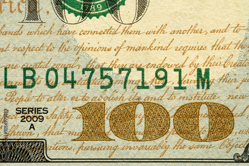 100 american dollar detail macro shoot