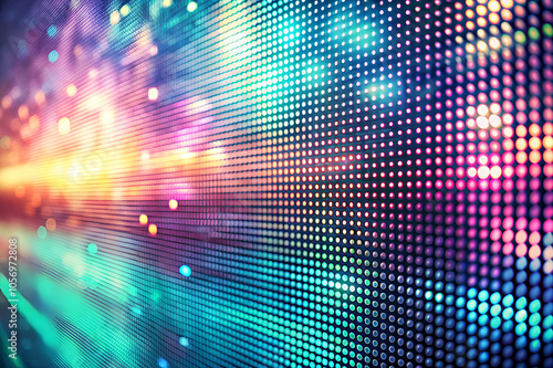 Wallpaper Mural A vibrant, abstract display of colorful lights arranged in a dot matrix pattern, creating a dynamic visual effect. Torontodigital.ca