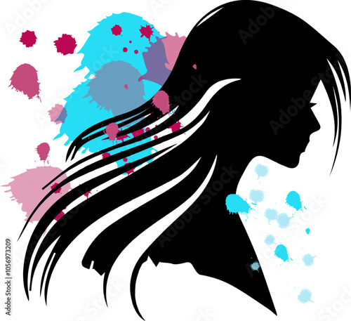 woman with hair and flowers for hair salon