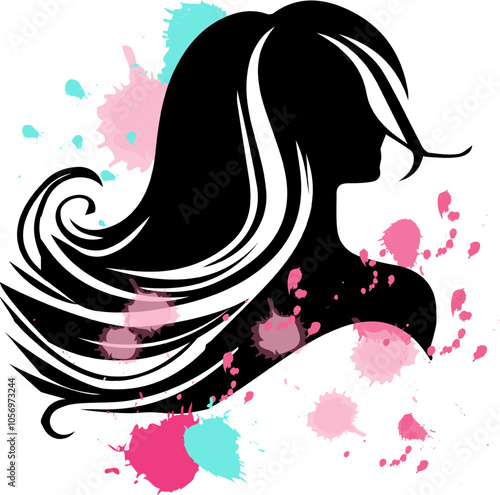 woman with hair and flowers for hair salon