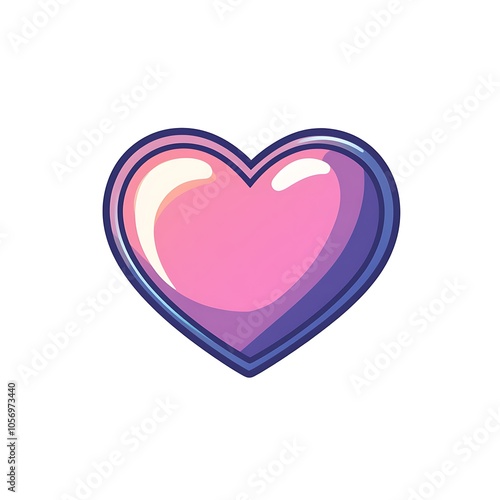 A cartoon heart symbol on a white background.