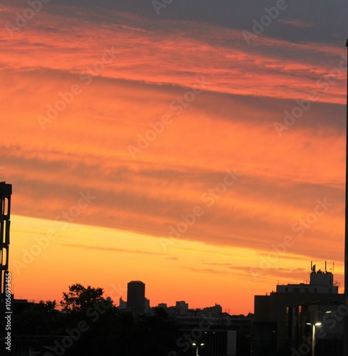 sunset over the city
