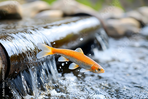 Exploring the balance of nature a hydropowered system revitalizing river ecosystems and supporting thriving fish populations photo