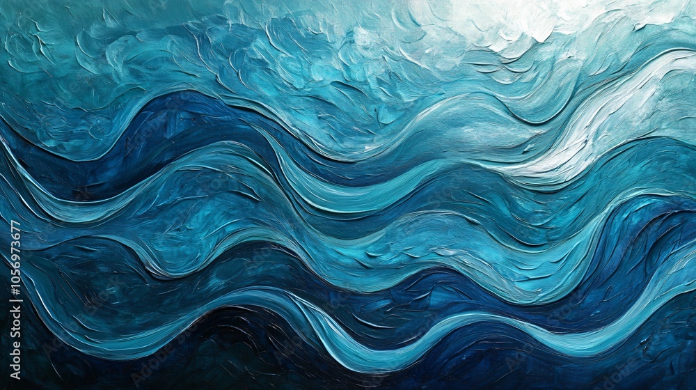 Abstract Ocean Waves Painting Abstract Ocean Waves Painting