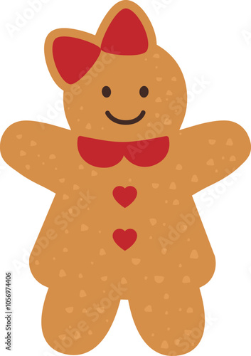Cute holiday gingerbread man cookies vector illustration.
Isolated Christmas gingerbread man icon.