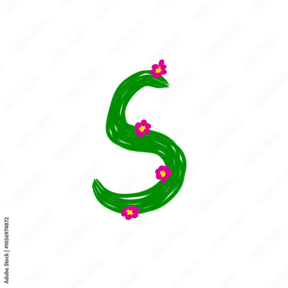 spring flower alphabet S spring flower alphabet S