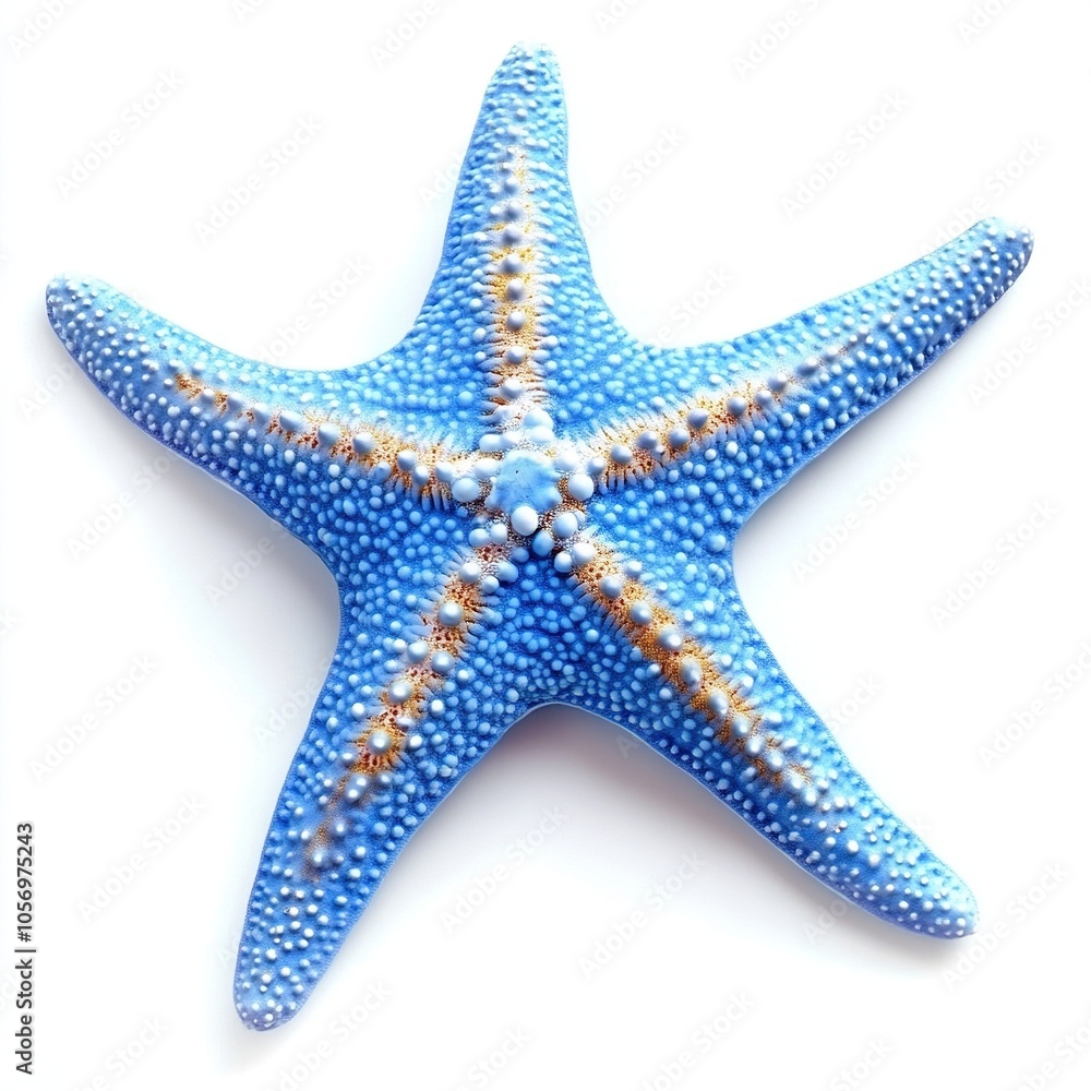 Light blue starfish in vivid colors, cut out isolated on white a background Light blue starfish in vivid colors, cut out isolated on white a background