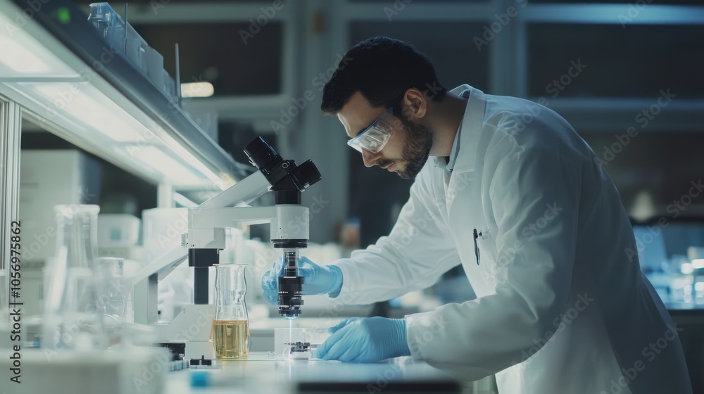 Robotics engineer testing automation equipment in a lab Robotics engineer testing automation equipment in a lab
