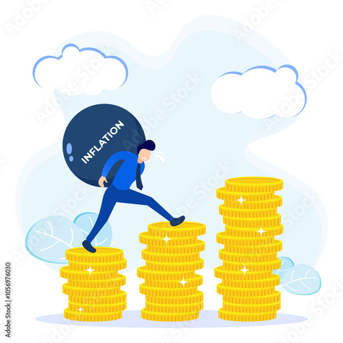 Illustration vector graphic cartoon character of inflation