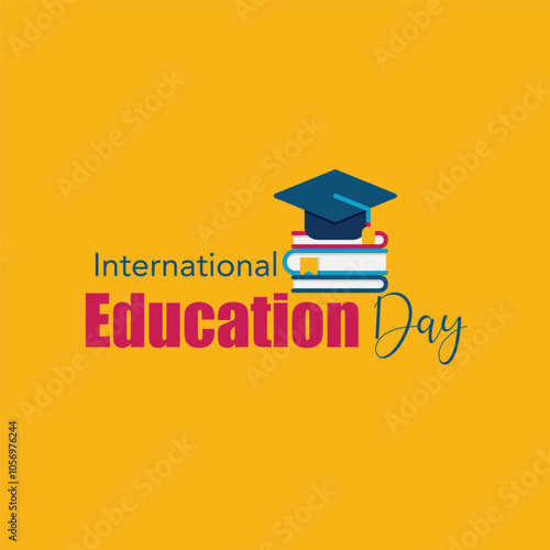 International Day of Education concept vector Illustration., International day of Education on 24th of January greeting vector banner