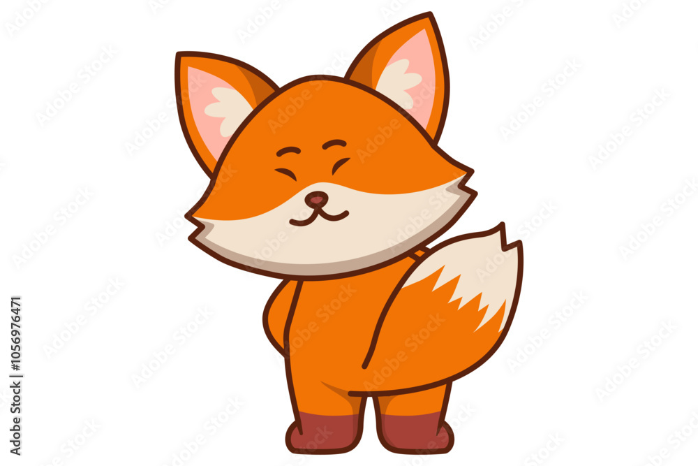 Cute Fox Looking Back Illustration Cute Fox Looking Back Illustration