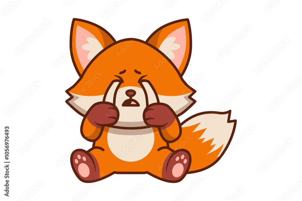 Cute Fox Crying Illustration Cute Fox Crying Illustration