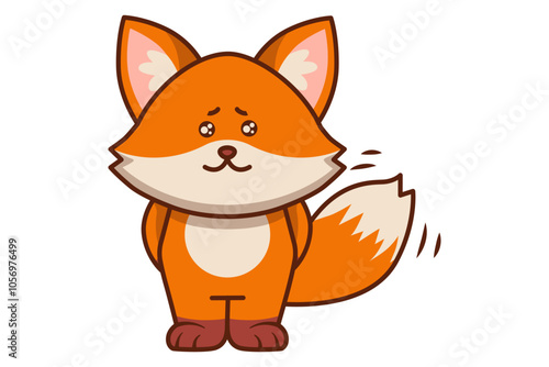 Cute Fox with Watery Eyes Illustration