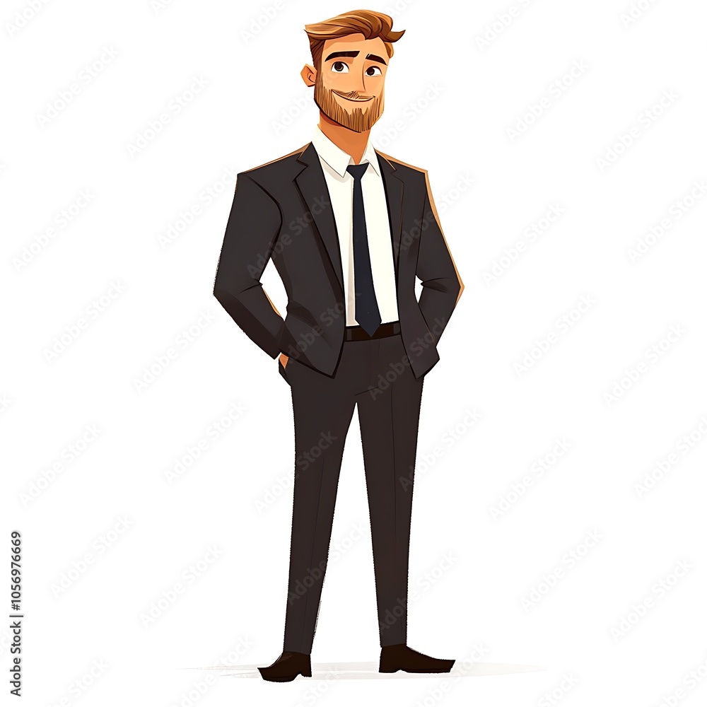 Cartoon guy in a tailored business suit on a white background. Cartoon guy in a tailored business suit on a white background.