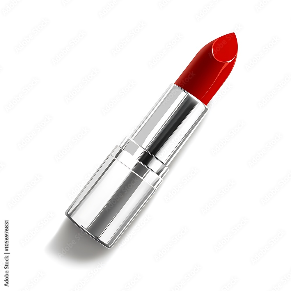 Cartoon lipstick with a bold red color on a white background. Cartoon lipstick with a bold red color on a white background.