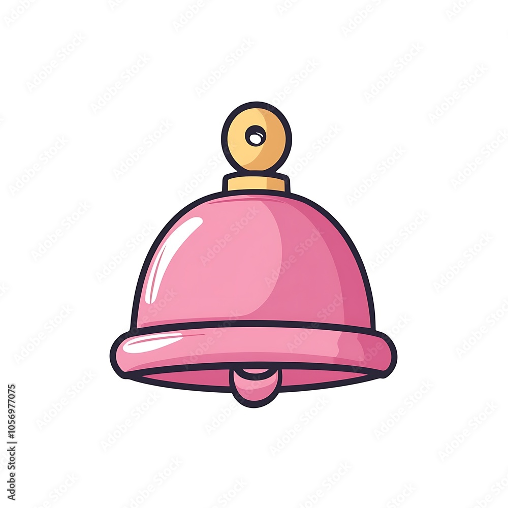 Fototapeta premium Cartoon bell on a white background.
